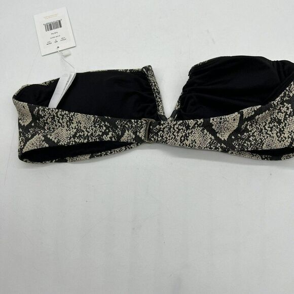 NEW Andie Swim The Scala Bikini Top Womens SZ Medium Snakeskin Print Charcoal - Picture 4 of 4